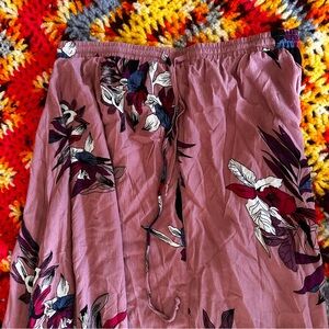 Easel Floral Skirt with Mauve and Burgundy